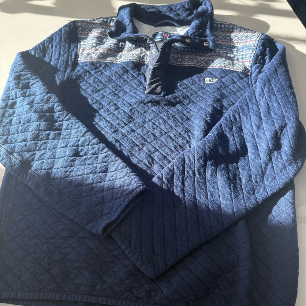 Vineyard Vines Blue Quilted Sweater